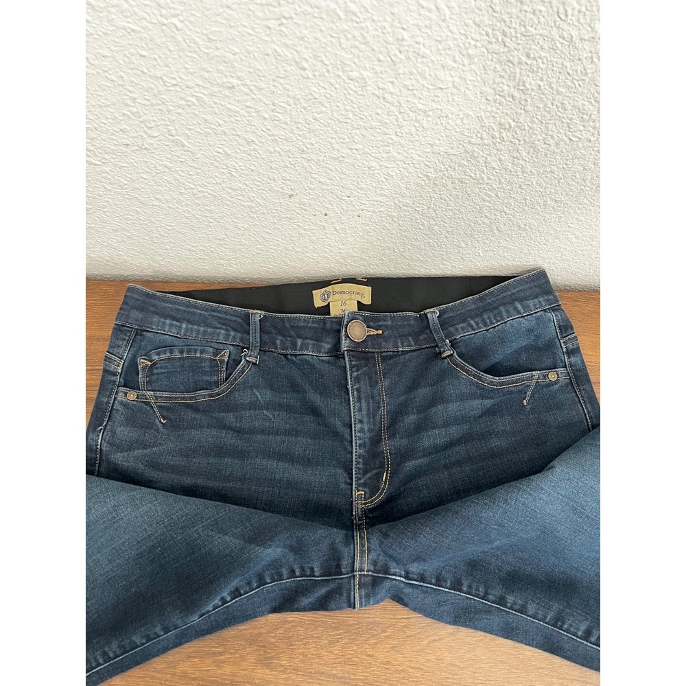Democracy "Ab" Tech Straight Leg Jeans Dark Wash Denim Womens 16 - Picture 7 of 16